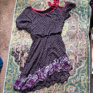 Black Casual Cold Shoulder Puff Sleeve Dress